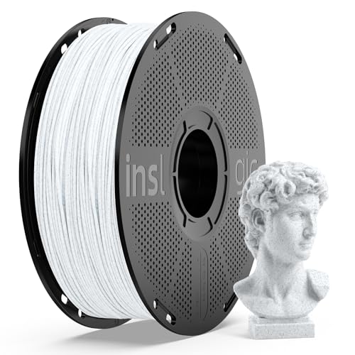 Inslogic Marble PLA Filament 1.75mm Rock PLA 3D Printer Filament 1kg Spool (2.2lbs) High-Speed Printing up to 600mm/s Dimensional Accuracy +/- 0.02 mm Fit Most 3D Printers (Charcoal Grey)
