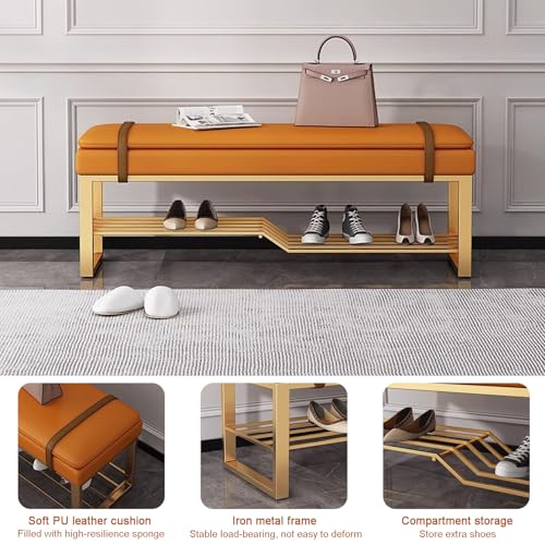 Banc à chaussures en métal robuste avec assise confortable et étagères