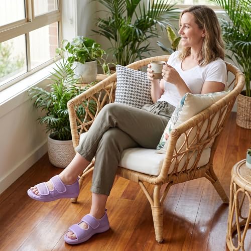 Image of Women's Slippers with Arch Support, Adjustable Open Toe Shoes for Diabetic