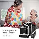 MattTravel Compression Packing Cubes for Suitcases, Travel Luggage Organizer Bags Set - 6 Piece Black, Lightweight Space Saving Airplane Travel Essentials, Gifts for Travelers - Image 7