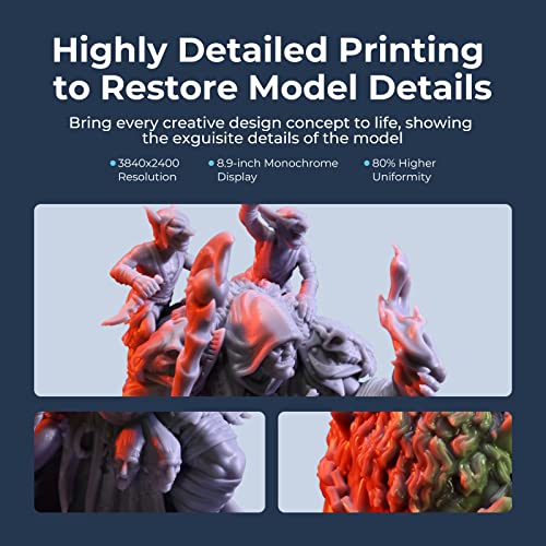 Creality Resin 3D Printer Halot-Lite 8.9" Monochrome Lcd Screen Uv 4K Resin 3D Printers With High-Precision Integral Light Fast Printing Wifi Control Easy Slicing, Larger Print Size 7.55X4.72X7.87In #TOP5