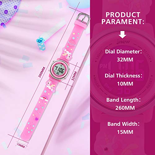 L LAVAREDO Kids Watches Girl Watches Ages 3-12 Sports Waterproof 3D Cute Cartoon Digital 7 Color Lights Wrist Watch for Kids2