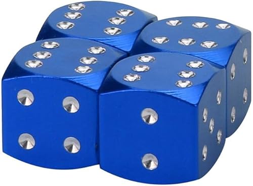 Miniatura 15 de Tapas de vástago de válvula de neumático de dados – Paquete de 4 tapas de válvula de neumático de automóvil de aleación de aluminio, a prueba