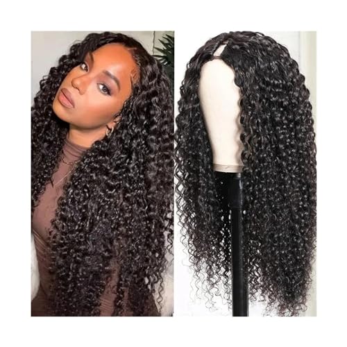 Perruque U Part femmes noires cheveux humains crépus bouclés Remy