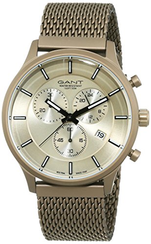 Preisvergleich Produktbild GANT TIME Herren Analog Quarz Uhr mit Edelstahl Armband GT002002