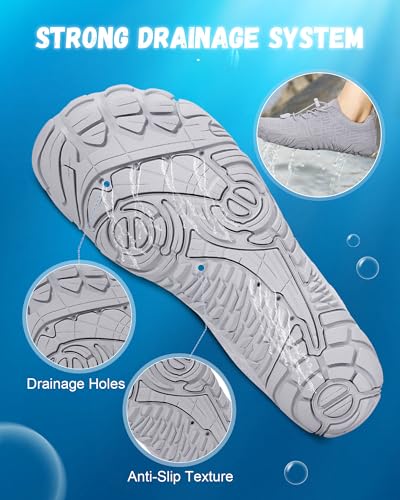 Hike Barefoot Shoes Womens Mens Footwear, Pro Water Shoe Women Men Barefoot Hiking Beach Grounding Shoes for Travel, Wide Toe Box Zero Drop Non-Slip Breathable Lightweight (Women 9.5 / Men 8.5)3
