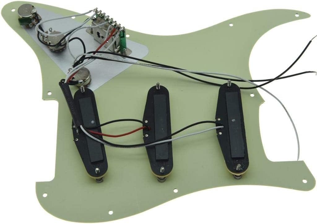 KAISH Mint Green Loaded Electric Guitar Pickguard Prewired Pickguard with Wilkinson Pickups for USA/Mexico FD Stratocaster
