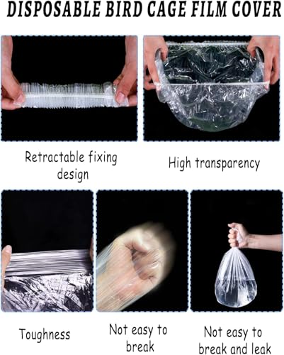 اودلوزي 30 قطعة من بطانات أقفاص الطيور التي تستخدم لمرة واحدة، بلاستيك شفاف، أكياس بطانة قفص البراكيت، بطانات صينية قفص الببغاء، إكسسوارات أقفاص الطيور العامة للحسون/الكناري/الكوكاتيل/قفص الطيور