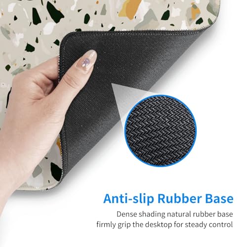 Tapis de souris grand format Terrazzo, tapis de bureau en caoutchouc durable