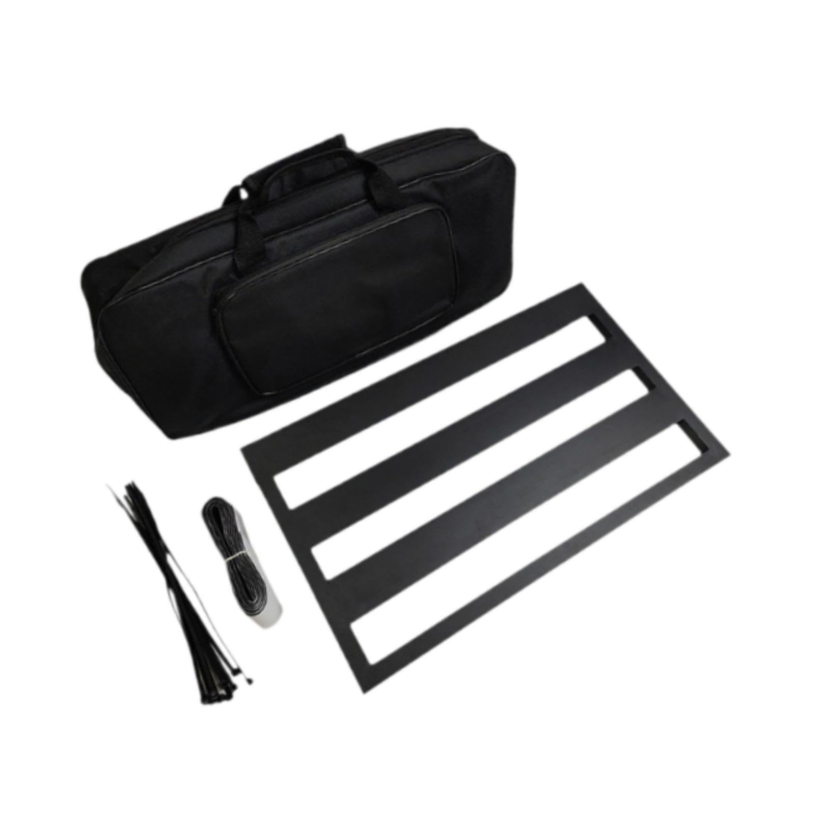 Effektpedalboard aus Aluminiumlegierung mit Tragetasche, Schwarz, L | Gitarrenauftritte und übungen