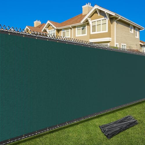 5X50FT Privacy Screen Fence Heavy Duty Fencing Shade Cover 170GSM 90% Blockage Mesh Shade Net for Wall Garden Yard Backyard (5 ft X 50 ft Dark Green)