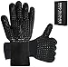 Grillhandschuhe hitzebeständig Grillhandschuh 800 Grad feuerfeste Handschuhe Kochhandschuhe Backhandschuhe für Küche & Grill BBQ Ofenhandschuhe,Schwarz