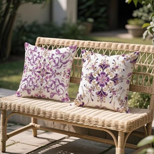 Jonceen Flieder Mandala Kissenbezug 60x60 cm (2er Set)