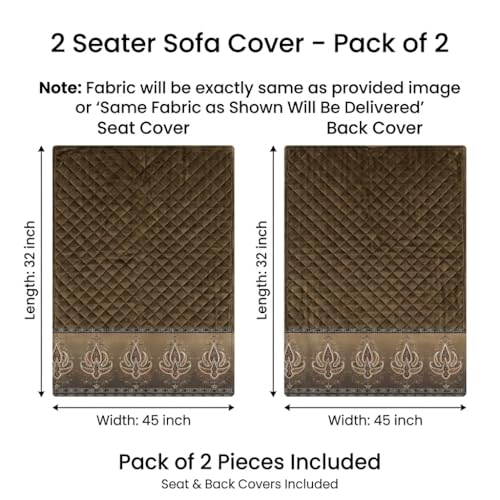 Image of KINGLY Sofa Cover 2 Seater Fully Covered | Stretchable Anti-Slip Slipcover | Washable Furniture Protector | Italian Mousse | Seat & Back | Set of 2Pc