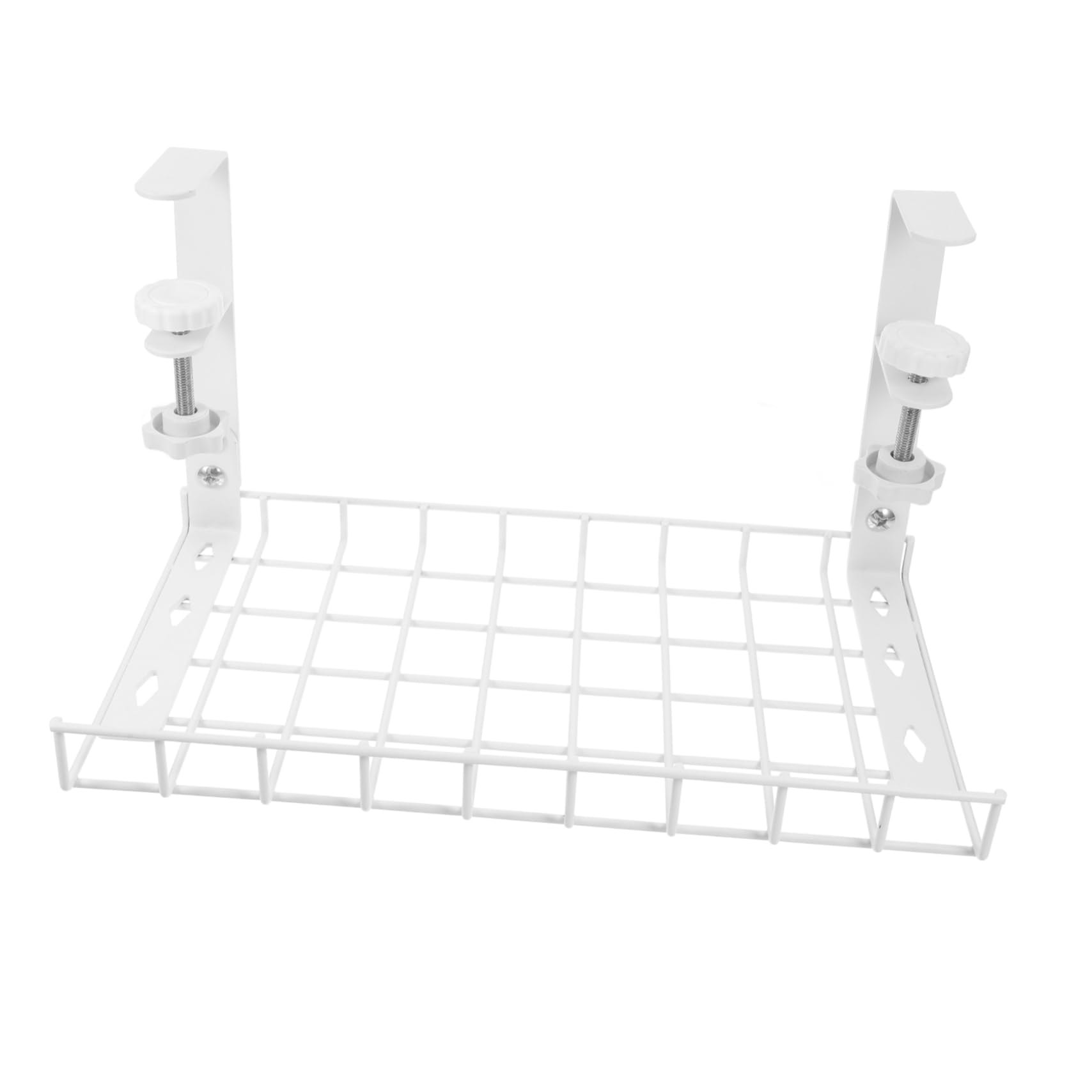 SEWACC Organizador de Cables Debajo del Escritorio de Hierro White | Bandeja de Gestión para Oficina y Gaming, Sujeción 1, 8-5, 7cm, Diseño Portátil de Gran Capacidad