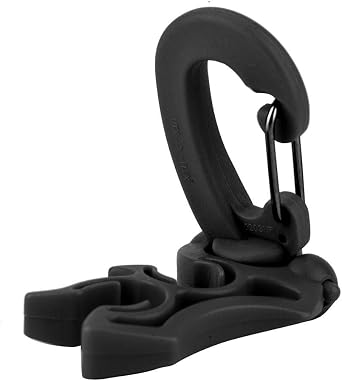Diving Clip,360° Rotated Double BCD Scuba Diving Hose Holder Clip,304 Stainless Steel Arm Regulator Retainer Buckle Hook for Dive Snorkeling (Black)