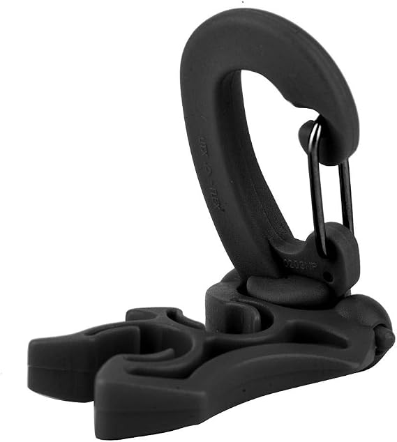 Diving Clip,360° Rotated Double BCD Scuba Diving Hose Holder Clip,304 Stainless Steel Arm Regulator Retainer Buckle Hook for Dive Snorkeling (Black)