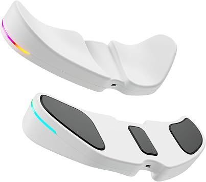 HornsX1 Right-Handed RGB Ergonomic Gliding Palm Rest for Mouse, Wrist Rest Pad, 3 RGB Lighting Modes, Reduce Wrist Pain, Anti-Fatigue, for Gaming/Office Work Casual Use - White2, 1 PCS