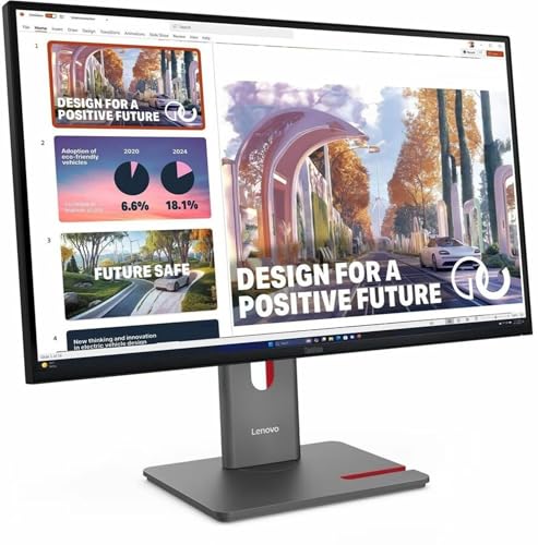 Image of Lenovo ThinkVision P27QD-40 27 inch Class WQHD LED Monitor - 16:9 - Raven Black