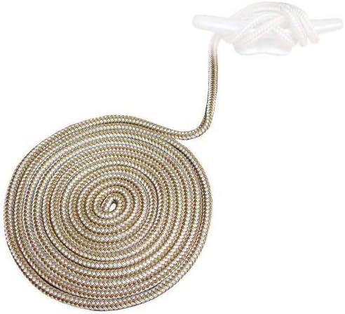 Seamander Best Double Braid Nylon Dock Line for Boat (Gold/White, 1/2" x20')