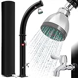 𝐓𝐄𝐂𝐇𝐍𝐈𝐊-𝐈𝐍𝐍𝐎𝐕𝐀𝐓𝐈𝐎𝐍: Über eine Einhebelmischbatterie aus Metall vermischt sich das warme Wasser im Tank mit dem kalten Wasser aus dem Gartenschlauch. Somit lässt sich die Wassertemperatur stufenlos nach Belieben einstellen. Der massive Fuß aus Metall sorgt für einen sicheren und stabilen Stand. Durch die Bedienungsanleitung können Sie die Dusche schnell und kinderleicht aufbauen.