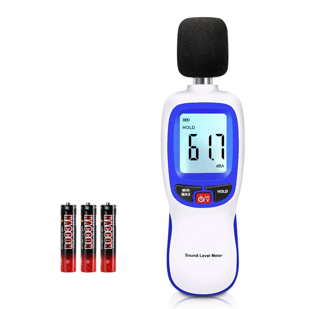 Decibel Meter 30dB-130dB, Wall Mounted Hanging Sound Level Meter for Classroom Noise, Large Screen SPL Meter with Alarm, USB Powered Noise Tester for Public Area/Restaurant