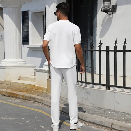 FZNHQL Fashion Men's Tracksuits 2 Piece Casual Athletic Jogging Outfits Short/Long Sleeve Track Suits for Men Set4