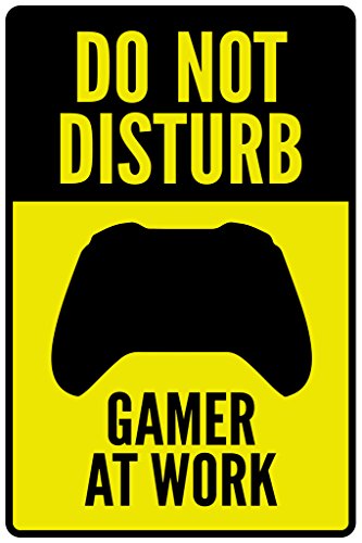 Gotham City Online Warning Sign Do Not Disturb Gamer at Work Controller I Video Gaming Poster 12x18 inch