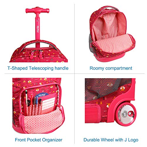 J World New York Sunrise Rolling Backpack Backpack, FOX