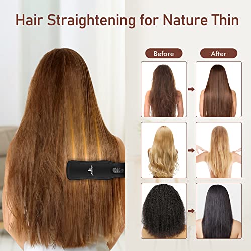 FERNIDA Portable Hair Straightener Brush for Women Cordless Straightening Brush USB Rechargeable Small Mini Straightener Brush for Travel Home Lightweight & Anti-Scald, 3 Temp Setting