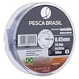 Pesca Brasil, Linha de Pesca Monofilamento Aqualine Invisible, com 0,18mm e Resistência de 9lb, Caixa com 10 Carreteis de 100mts, Platinum