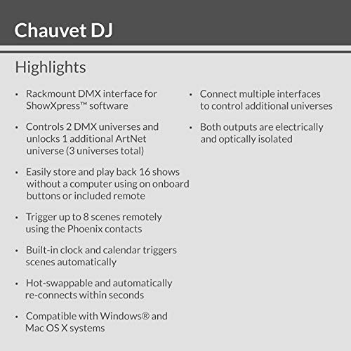 Chauvet Dj Xpress-Rack 1024 Rackmount Dmx Interface For Showxpress Software #TOP2