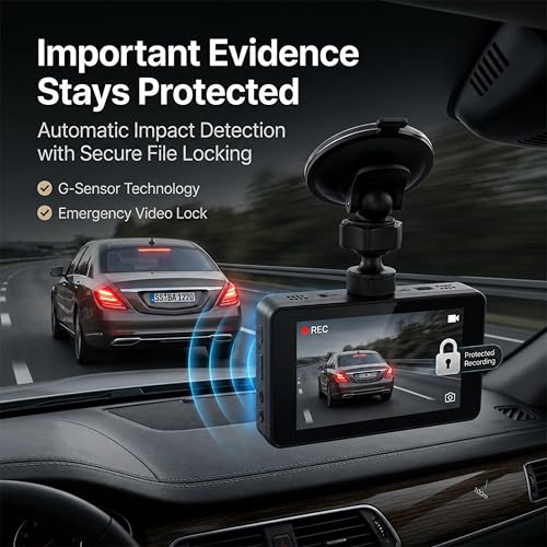 Image of Golens 4K Dash Cam Front and Rear, Super Capacitor, 4K+1080P Dual Car Camera, WiFi App Control, Night Vision, 150 Wide Angle, G-Sensor, 24H Parking Monitor, 3.0 inch IPS, 256GB Support | Q3