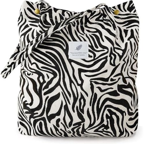 Corduroy Women Girl Lady Canvas Shoulder Cord Purse and Handbags with Inner Pockets2