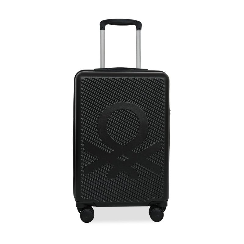 Image of United Colors of Benetton Hard Luggage Glide Set of 3 (Cabin, Mid & Cargo) - Black | PC Carry-On Trolley Bag | TSA Lock & 360 Spinner Wheels Suitcase | Telescopic Handle | Water Resistance