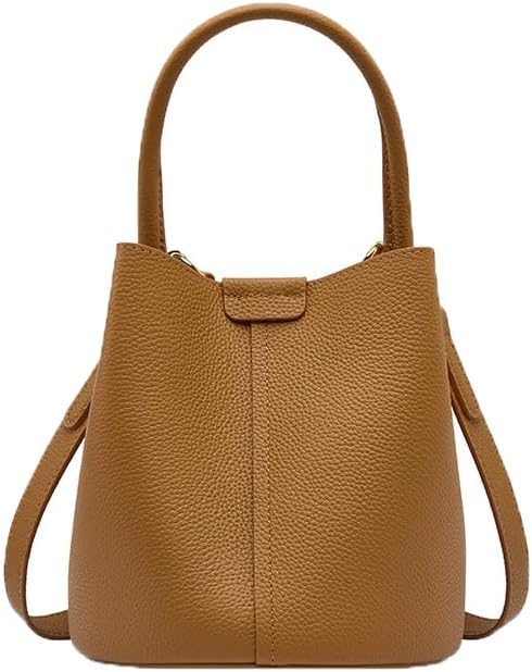 Bucket Bags for Women 2026, Trumpet Women's Handbag,Lock Design, Leather lychee pattern,Removable Shoulder Strap
