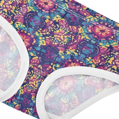 ZZKKO Vintage Purple Floral Girls Underwear Toddler Panties for Girls Comfort Brief Size 2-8T3