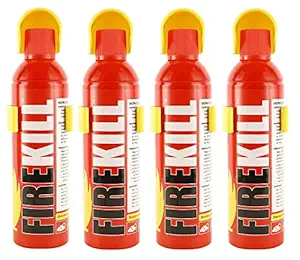 FIRE KILL FIRE Extinguisher Spray 500 ML Each in RED - Set of 4 PCS (Mild Stone Body) - Life Long Durable for Home/CAR/Office ETC.