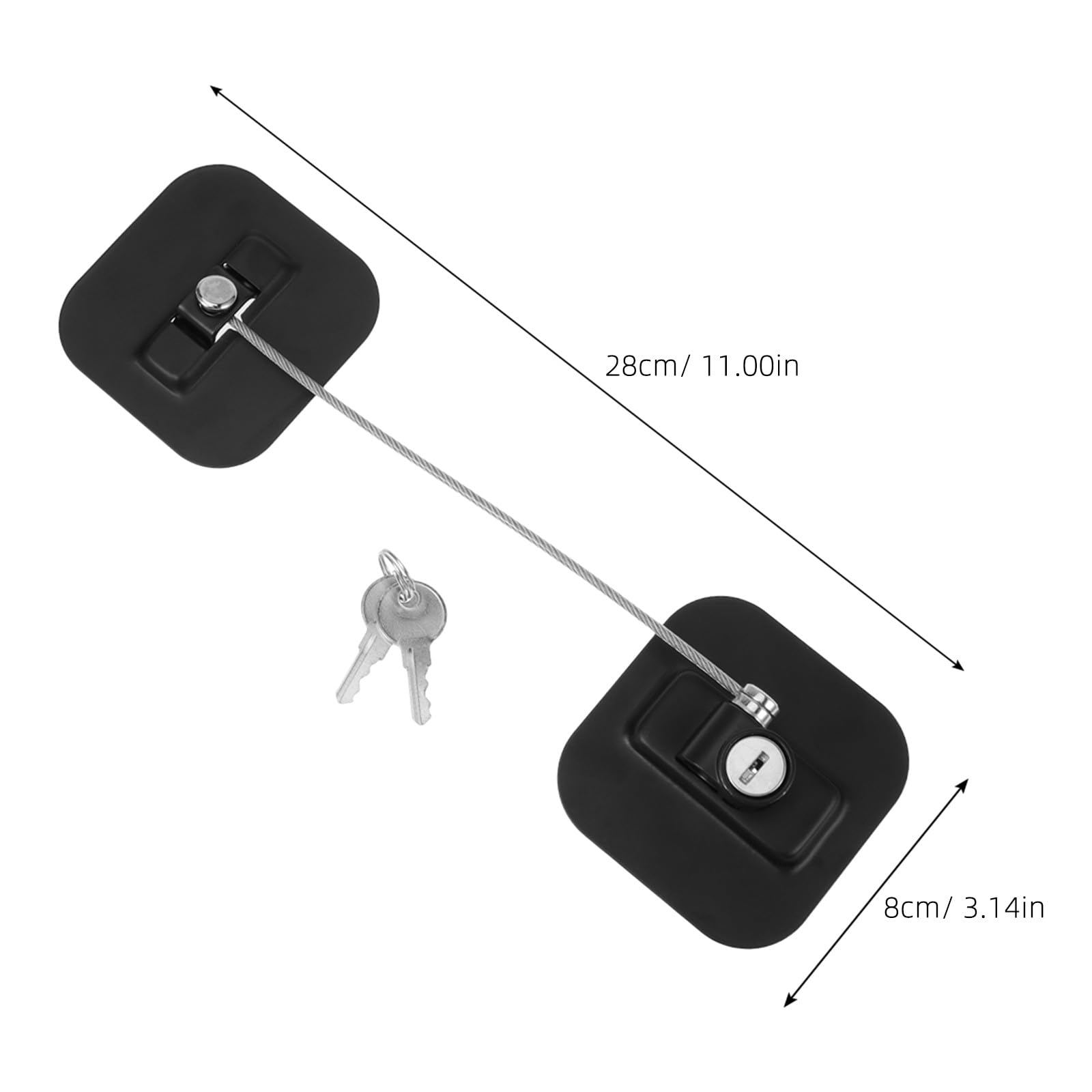 Lurrose 2 Cerraduras de Seguridad para Niños para Ventanas y armarios, Cable con Llave para Puertas Correderas, Protección anticaídas para Refrigeradores, Cajones y Gabinetes, 2 unidades