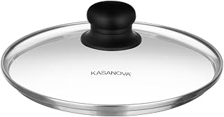 Tapa de cristal de 22 cm, color negro, tacto suave.