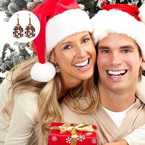 6 Pairs Christmas Earrings, Xmas Earrings Studs Snowman Earrings Reindeer Santa Hat Rhinestone Gift Snowflake Tree Earring Drop Novelty Christmas Dangle Earrings Studs for Women Girl Kids