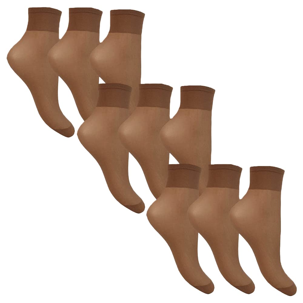 Undercover Ladies 15 Denier Sheer Anklets Honey 9 Pairs (3 Packs)