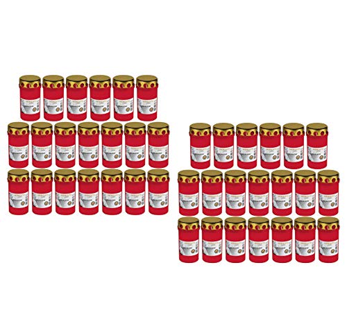 Beste Choice Grablicht Brenner Nr. 3 rot mit Deckel Grabkerzen Friedhofskerzen Grablichtkerze Trauerlicht Gedenkkerze Grabdekoration Grabdeko (40er Pack)
