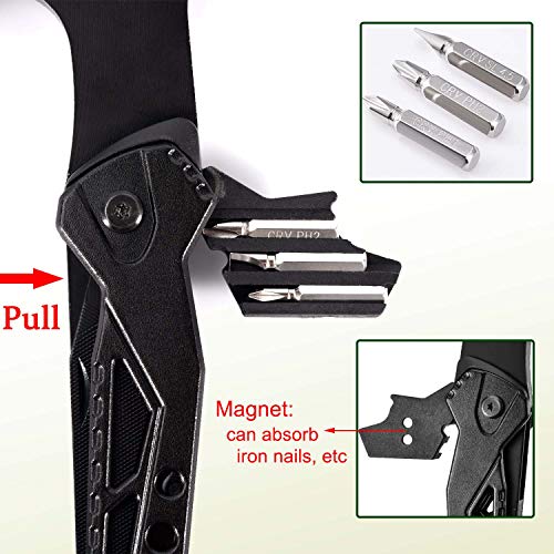 Camping Multitool Accessories Gifts for Men: 15-in-1 Pocket Fold Compact Tools with Knife Axe Hammer Screwdriver Plier Bottle Opener Durable Pouch for Fishing Hunting Backpacking Hiking Kit