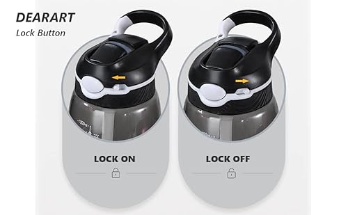 Dearart 32Oz Light Blue Water Bottles With Straw, Summer Clear Water Bottle Bpa Free Leakproof Has Handle Easy Carried, Suit Sports School Gym Office Walk Work Etc. #TOP4