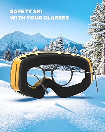 Omid Kids Ski Goggles, Z1 Anti-Fog Uv Protection Snow Goggles Frameless Otg Snowboard Goggles For Boys Girls Youth #TOP5