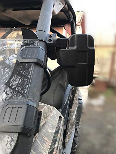 UTV Side Mirrors with 1.75" -2" Roll Bar Cage, UTV Mirrors 360 Degree Adjustable RZR Mirror Compatible with Polaris RZR Kawasaki Teryx Mule Pioneer Yamaha Rhino YXZ