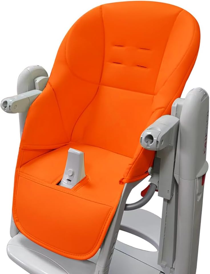 Surakey Baby High Chair Cover - PU Leather High Chair Seat Cushion for Baby Waterproof Dining Chair Padding High Chair Pad, Orange