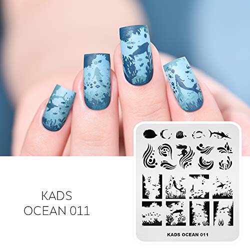KADS 5Pcs Nagelstempelplatten Set Nails Art Stamping Plate Set Nagelplatte Vorlage Image Plate Ocean Series – Bild 8
