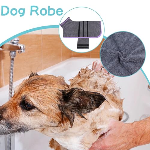 Albornoz para perros con microfibra súper absorbente de secado rápido 3